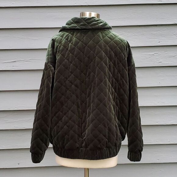 I.AM.GIA Contraband Quilted Green Velvet Velour Puffy Oversized Bomber Jacket XS - Picture 3 of 8